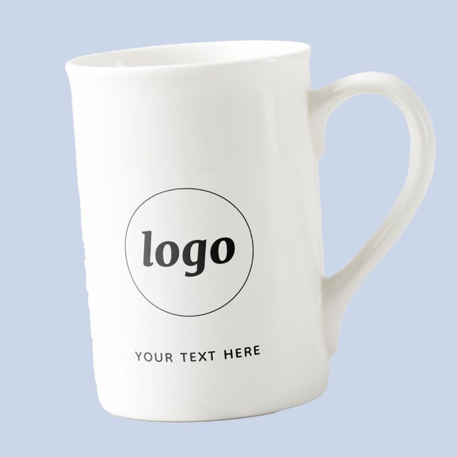 Einfache Logos und Texte Prozellantasse (Simple logo with custom text business branding promotional bone china mug)