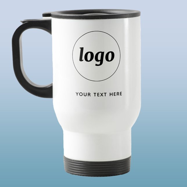 Einfache Logos und Texte Reisebecher (Logo custom text business promotional travel mug)
