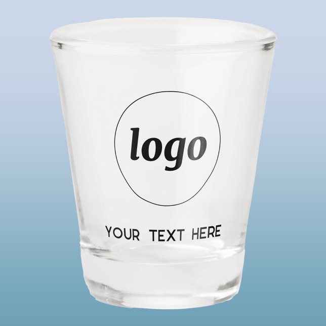 Einfache Logos und Texte Schnapsglas (Logo with custom text business promotional shot glass)