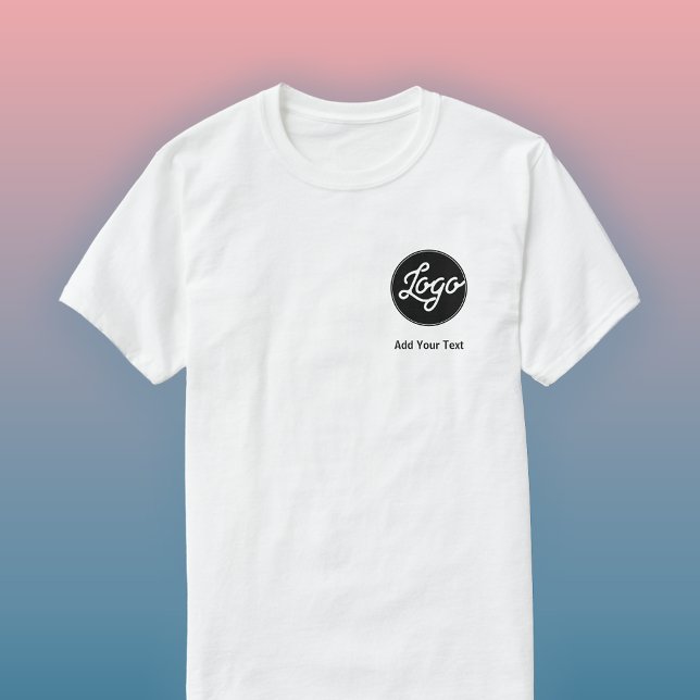 Einfache Logos und Texte T-Shirt (Zazzle Simple Logo and Text Company Business Corporate Employee Custom T-Shirt Personalized Gifts)