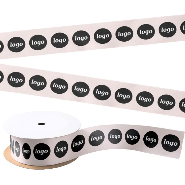 Einfache Logoverpackung in Rosa Satinband (Logo business promotional packaging satin ribbon)