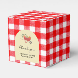 Einfache, lokal angebaute Red Gingham Baby Dusche Geschenkschachtel