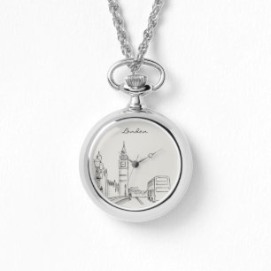 Einfache London-Kunstzeichnung Armbanduhr
