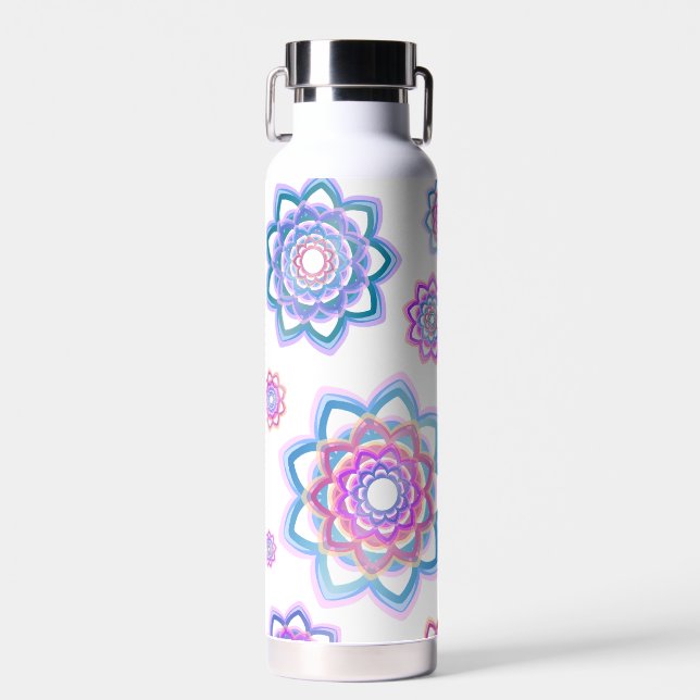 Einfache Lotus Abstrakt Moderne rosa Pasta Trinkflasche (Vorne)