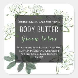 Einfache Lotus-Blume | Etikett Quadratischer Aufkleber