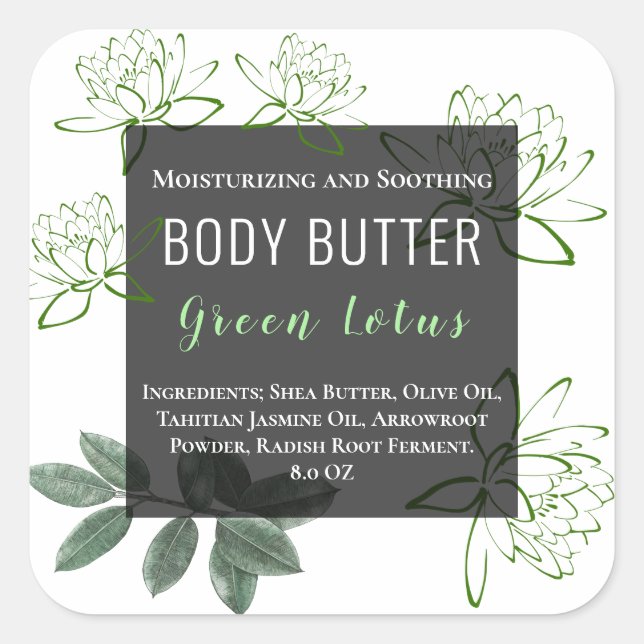Einfache Lotus-Blume | Etikett Quadratischer Aufkleber (Vorderseite)