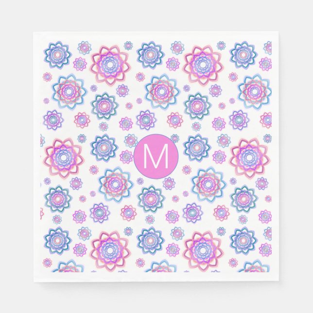 Einfache Lotus-Blume Rosa Pastellfarben Serviette (Vorderseite)