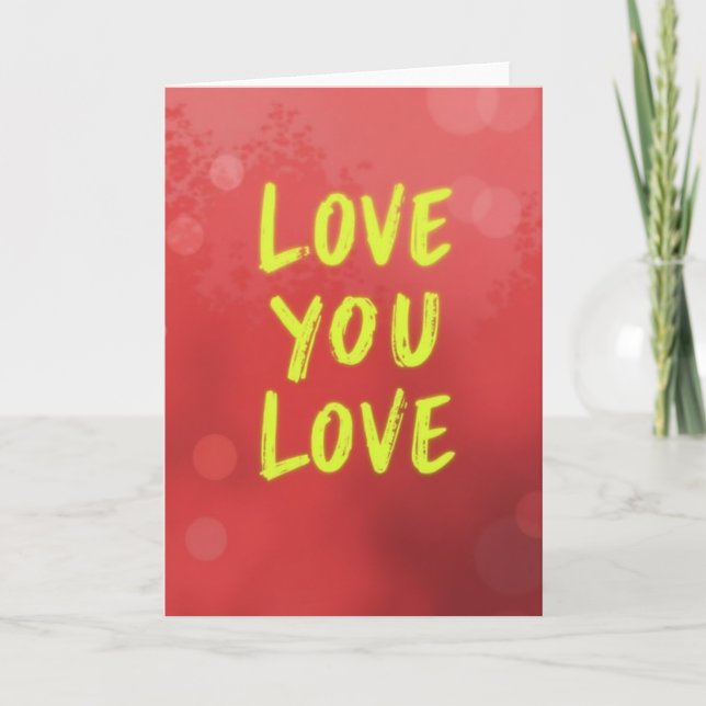 Einfache Love You Bokeh Karte (Vorderseite)