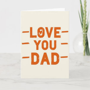 Einfache Love You Dad gestrichelte Linien Karte