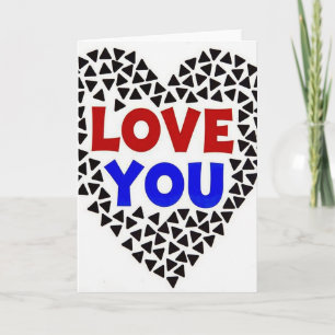 Einfache Love-You-Dreiecks-Karte Karte