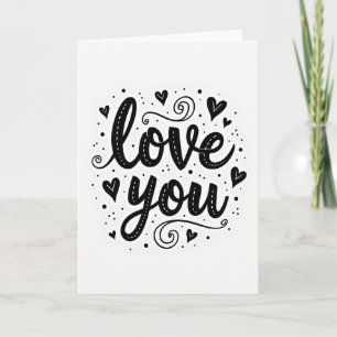 Einfache Love You gepunktete Karte