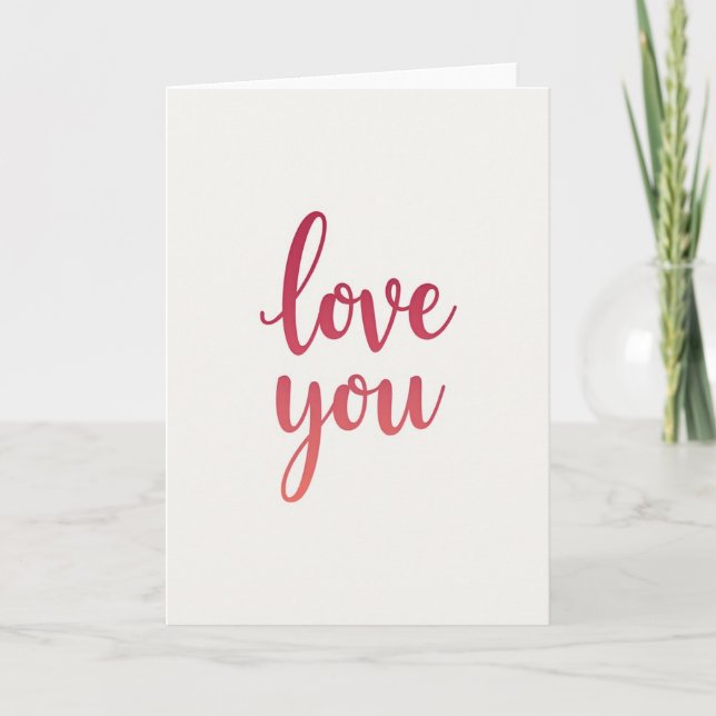 Einfache Love You Gradient Karte (Vorderseite)