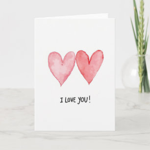 Einfache Love You Herzen Karte