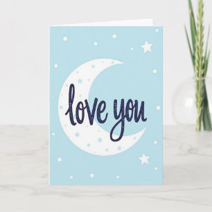 Einfache Love You Mond Punkt Karte
