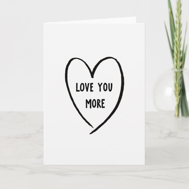 Einfache Love You More Karte (Vorderseite)