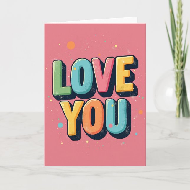 Einfache Love You Punkte Karte (Vorderseite)