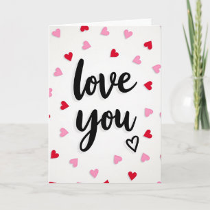 Einfache Love You Raised Hearts Karte