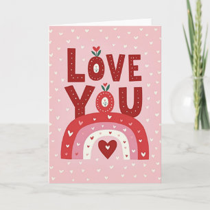 Einfache Love You Regenbogenkarte Karte