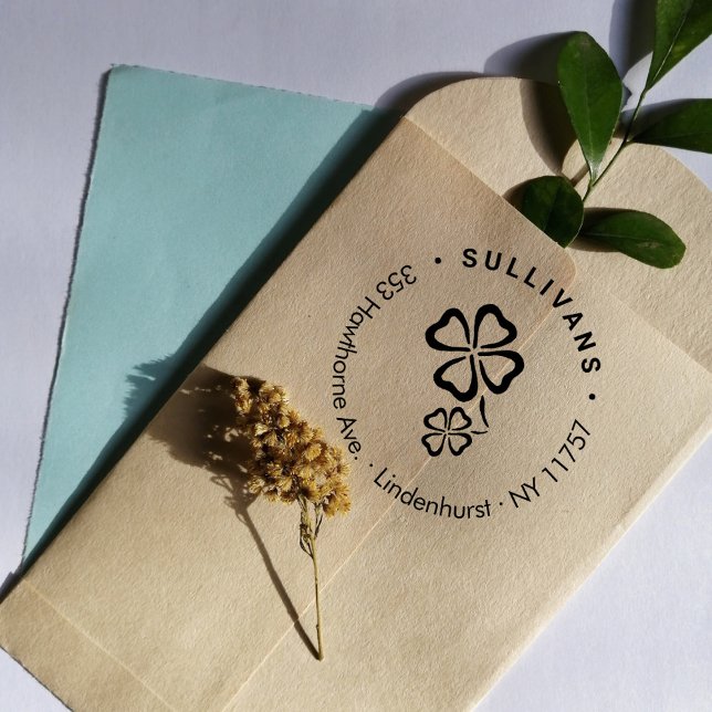 Einfache Lucky Clovers Rücksendeadresse Gummistempel (Von Creator hochgeladen)