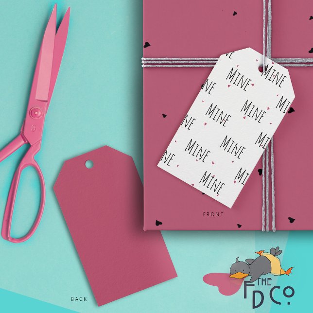 Einfache lustige "mine" bearbeitbare Muster + Herz Geschenkanhänger (Von Creator hochgeladen)