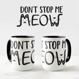 Einfache lustige Schwarz-Weiß-Katze Mama Katze Pap Tasse