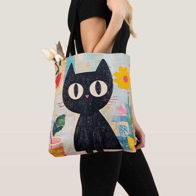 Einfache lustige süße schwarze Katze (Von Nahem)
