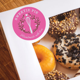 Einfache, lustige und minimalistische Bäckerei Whi Runder Aufkleber