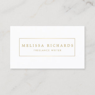 Einfache Luxe White Writer, Author Business Card Visitenkarte