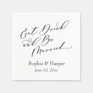 Einfache, luxuriöse Script-Schriftart essen Drink Serviette
