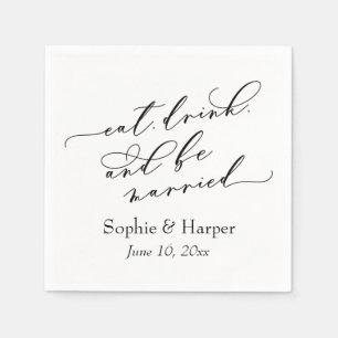 Einfache, luxuriöse Script-Schriftart essen Drink Serviette