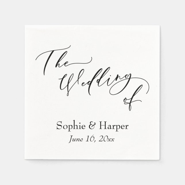 Einfache, luxuriöse Script-Schriftart für die Hoch Serviette (Vorderseite)