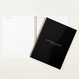 Einfache Luxus Schwarz & Weiß Minimal Boutique Planer