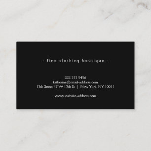 Einfache Luxus Schwarz & Weiß Minimal Boutique Visitenkarte