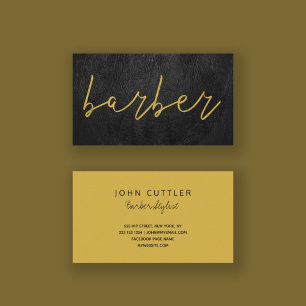Einfache Luxusledertypografie Visitenkarte