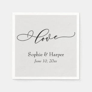 Einfache Luxusschrift Liebe Typografie Grau Serviette
