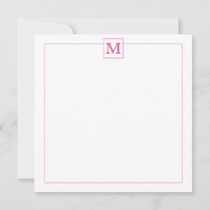 Einfache Magenta Initial Monogram Square-Grenze Mitteilungskarte