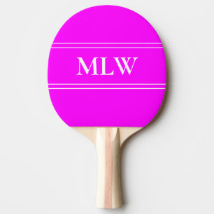 Einfache Magenta und Weiß Mit Monogramm Tischtennis Schläger