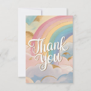 Einfache Magie Regenbogen und Wolken Dankeskarte