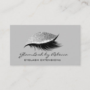 Einfache Makeup Beauty Eyelash Lashes Glitzer Silb Visitenkarte