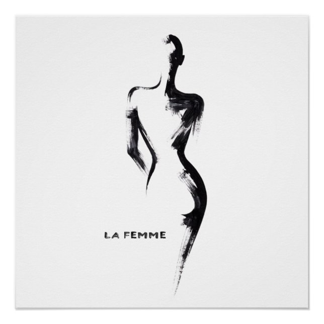 Einfache Malerei Gouache La Femme 01 Poster (Vorderseite)