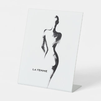 Einfache Malerei Gouache La Femme 01 Poster Sockelschild
