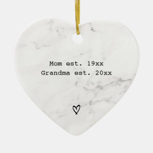 Einfache Mama für Oma Schwarz-weiß Marmor Keramik Ornament