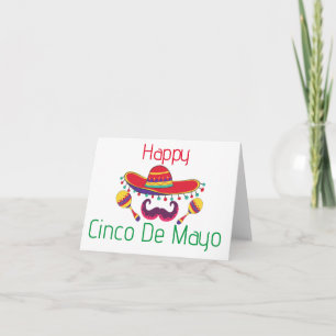 Einfache Maracas und Cinco-de-Mayo-Grußhut Karte