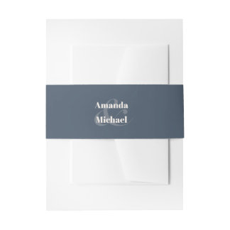 Einfache Marine Moderne Minimalistische Braut und Einladungsbanderole