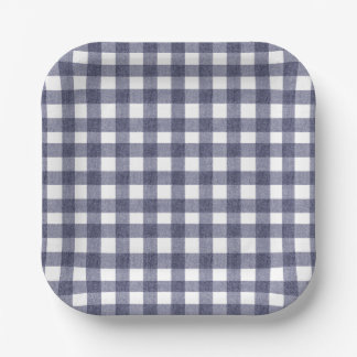 Einfache marinekarierte Papierplatten Pappteller