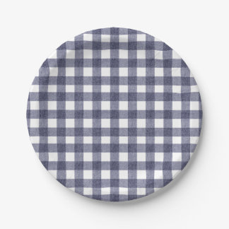 Einfache marinekarierte Papierplatten Pappteller