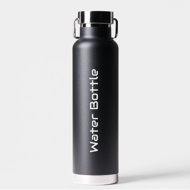 Einfache Markenförderung 22oz Schwarz Trinkflasche (Vorne)