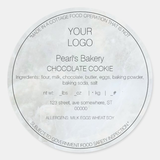 Einfache Marmorkennzeichnung - Hütte Runder Aufkleber (Vorderseite)