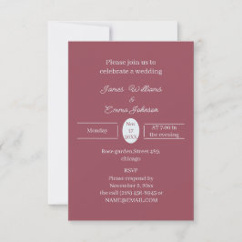 Einfache Maroon-Personalisierte Hochzeitseinladung Save The Date