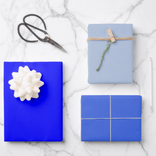 Einfache massive Stahl königsblaue Schattierungen  Geschenkpapier Set